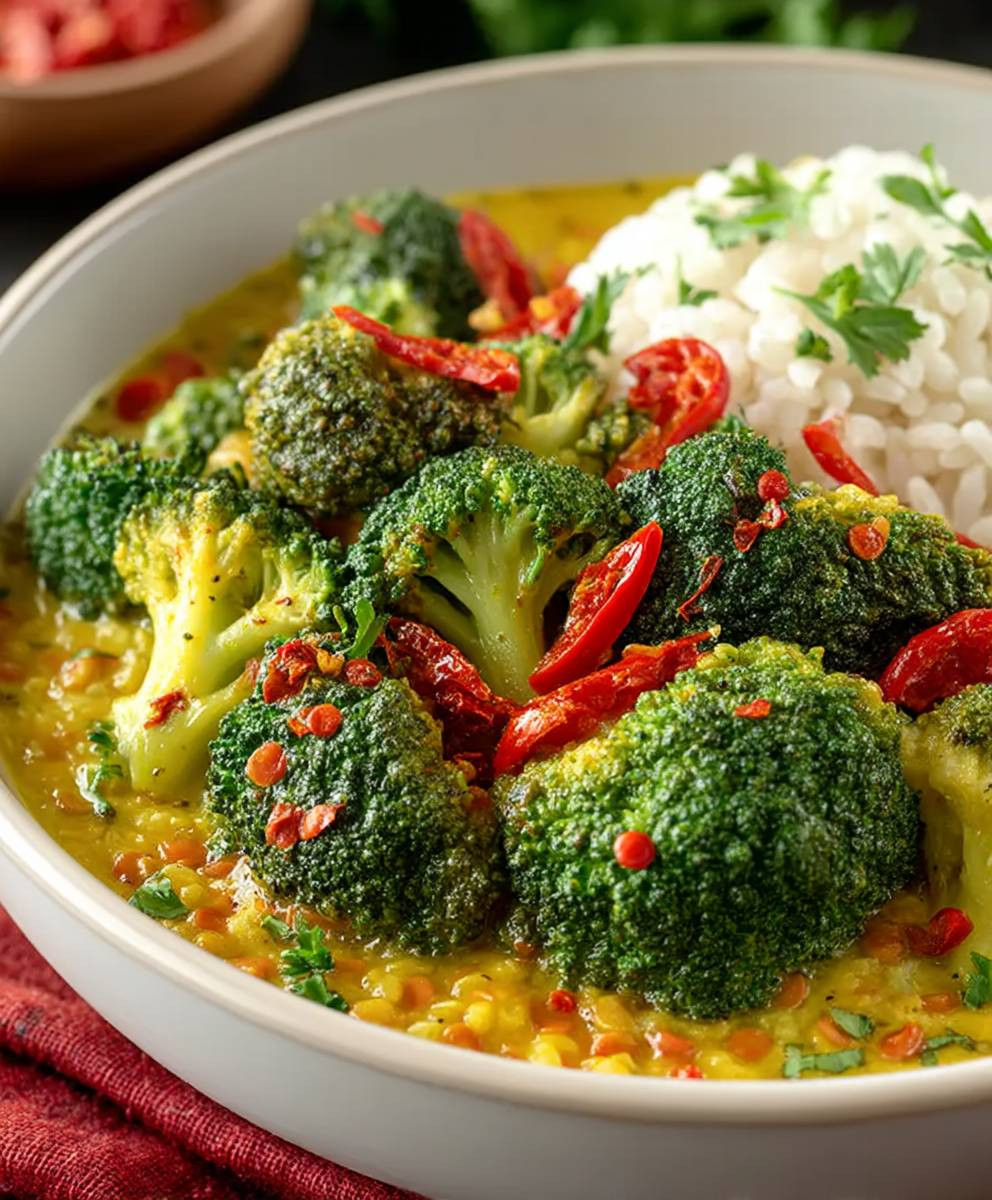 Brokkoli Curry rote Linsen