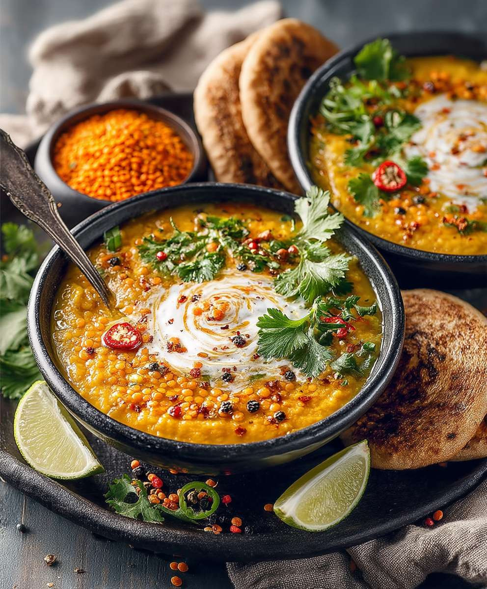 Gelbe Linsen Curry Suppe