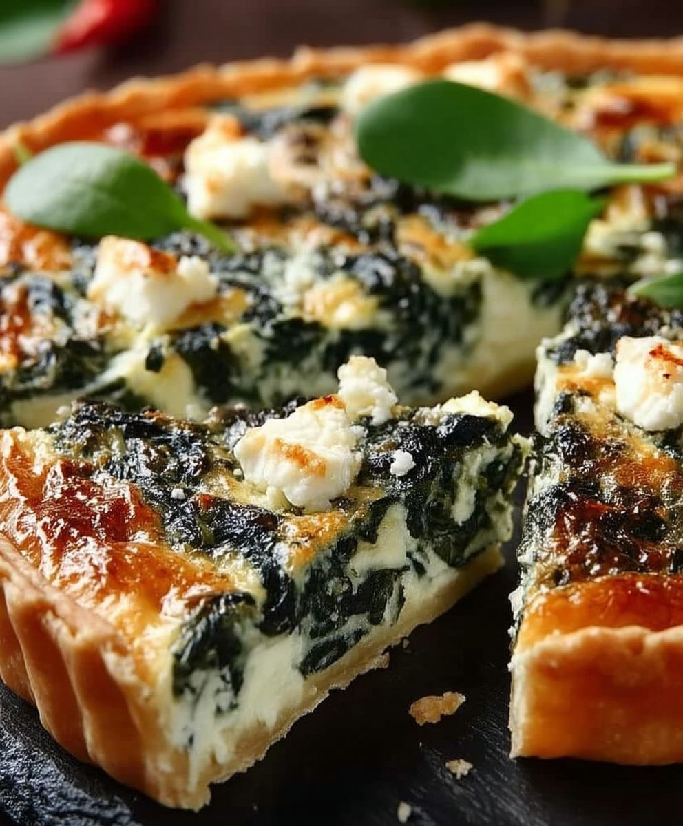Spinat Feta Quiche herzhaft