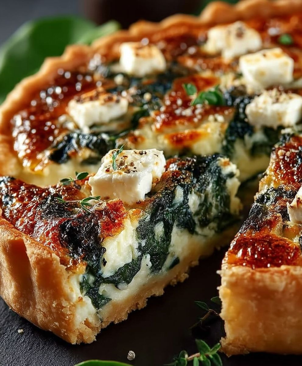 Spinat Feta Quiche herzhaft