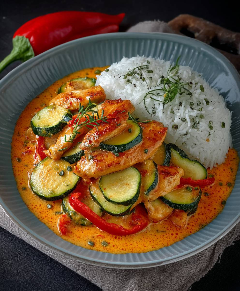 Paprika Zucchini Hähnchen Rahm