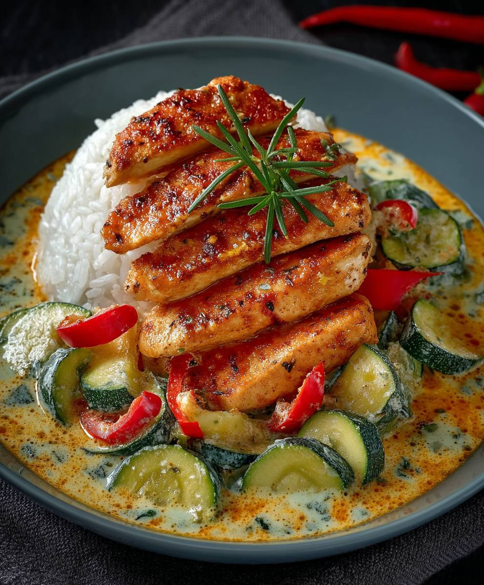 Paprika Zucchini Hähnchen Rahm
