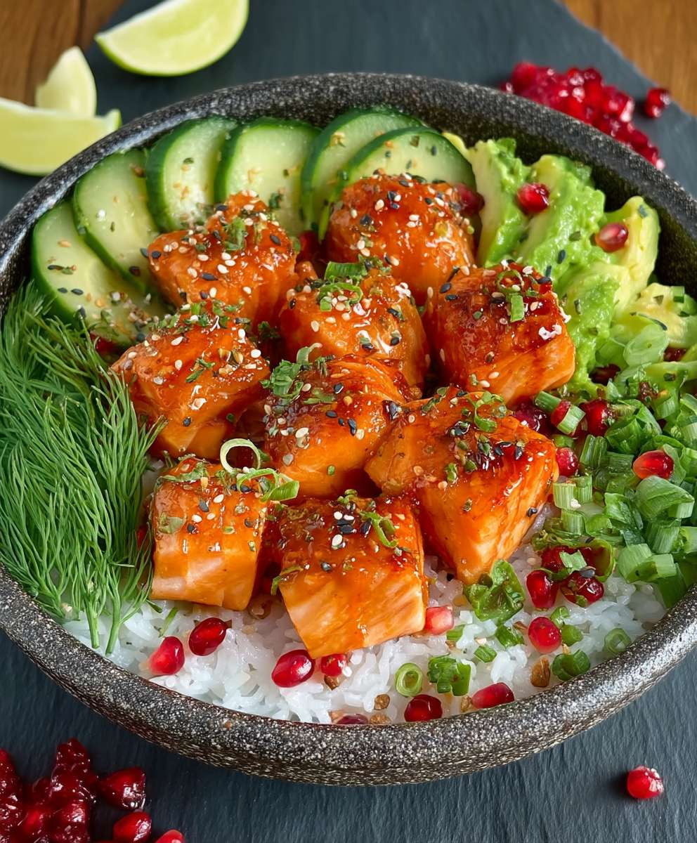 Lachs Bowl mit Reis
