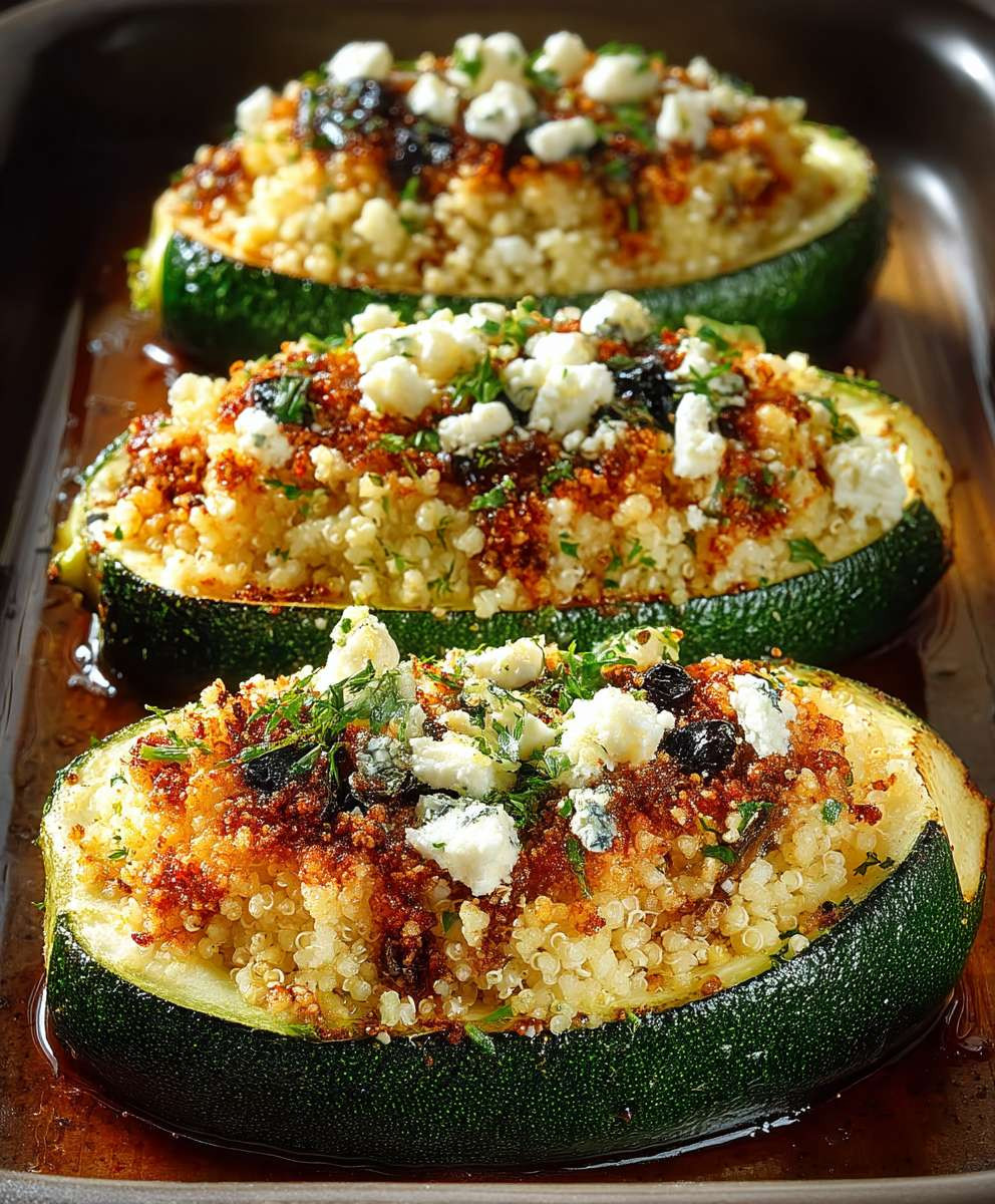 Gefüllte Zucchini Couscous Feta