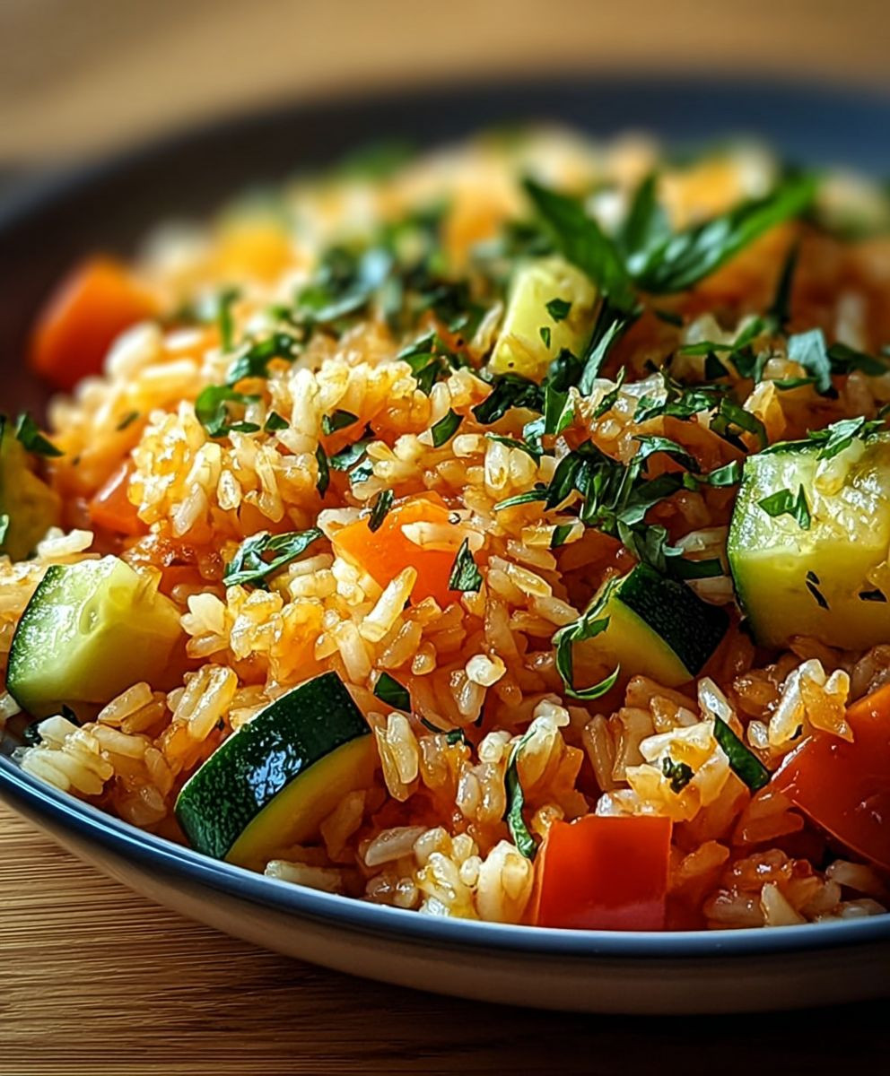 Zucchini Tomaten Reis einfach kochen