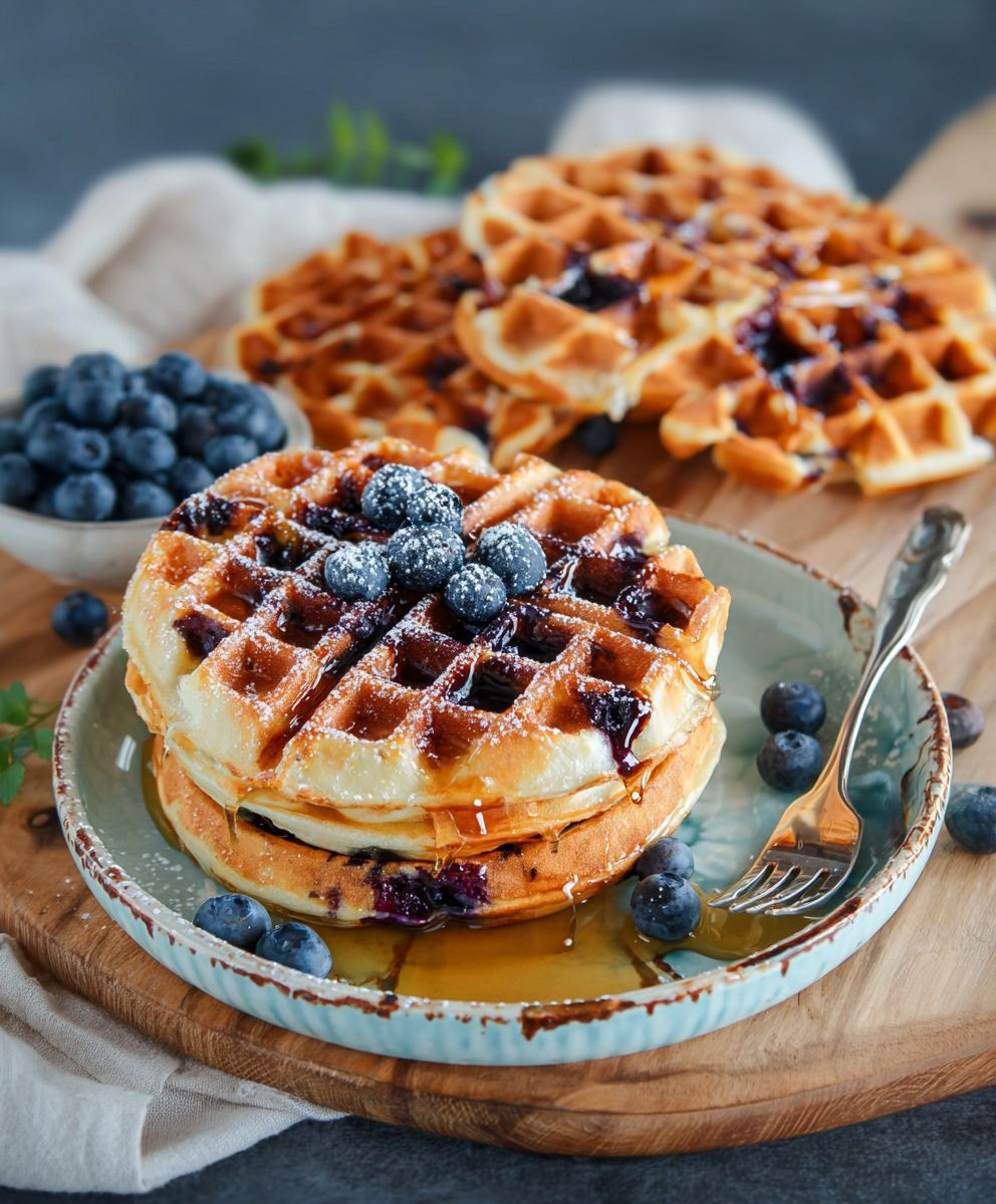 Heidelbeerwaffeln mit Buttermilch