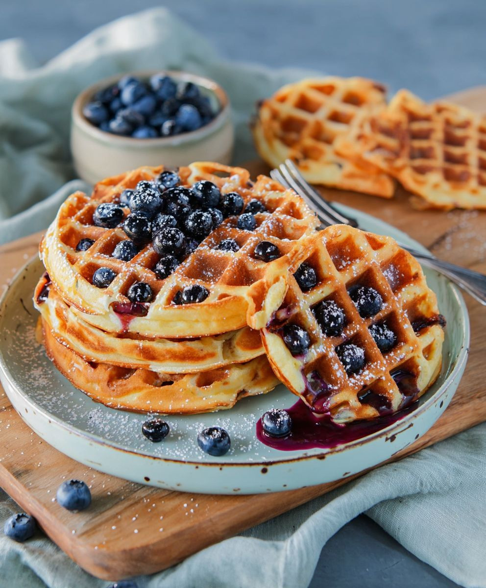 Heidelbeerwaffeln mit Buttermilch