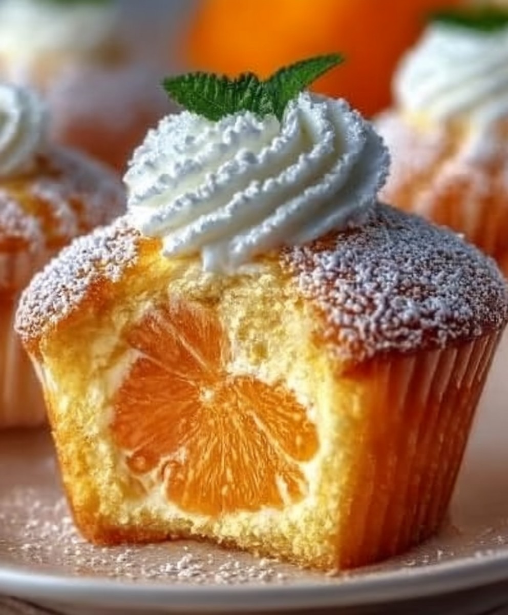 Käsekuchen Muffins mit Mandarinen
