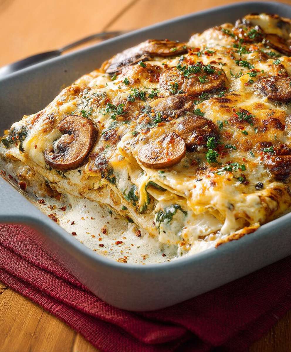 Pilz Lasagne mit Käse