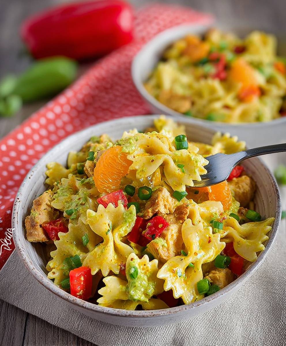 Nudelsalat Pute Curry Mandarinen