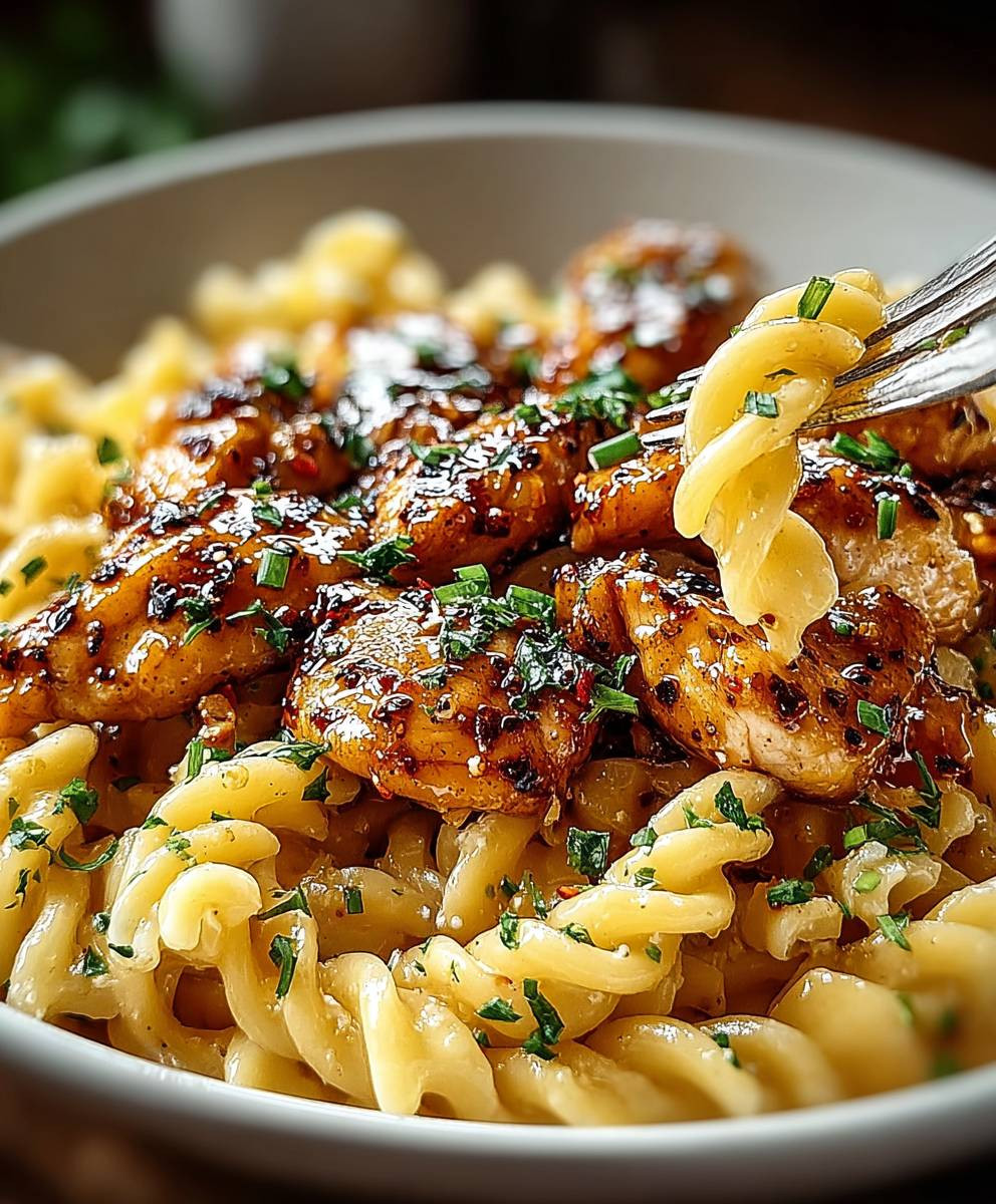 Honig Pfeffer Hähnchen Pasta