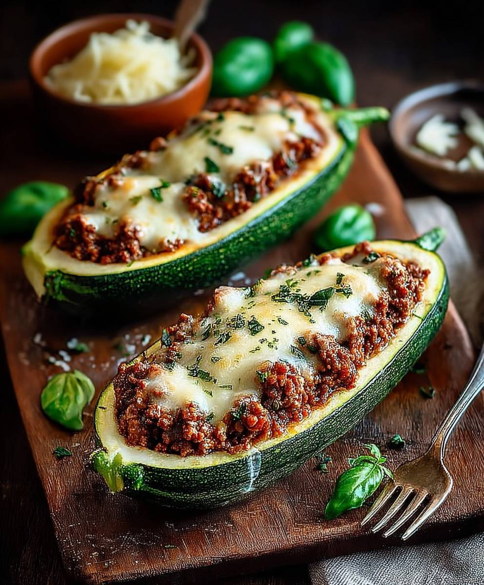 Gefüllte Zucchini mit Hackfleisch