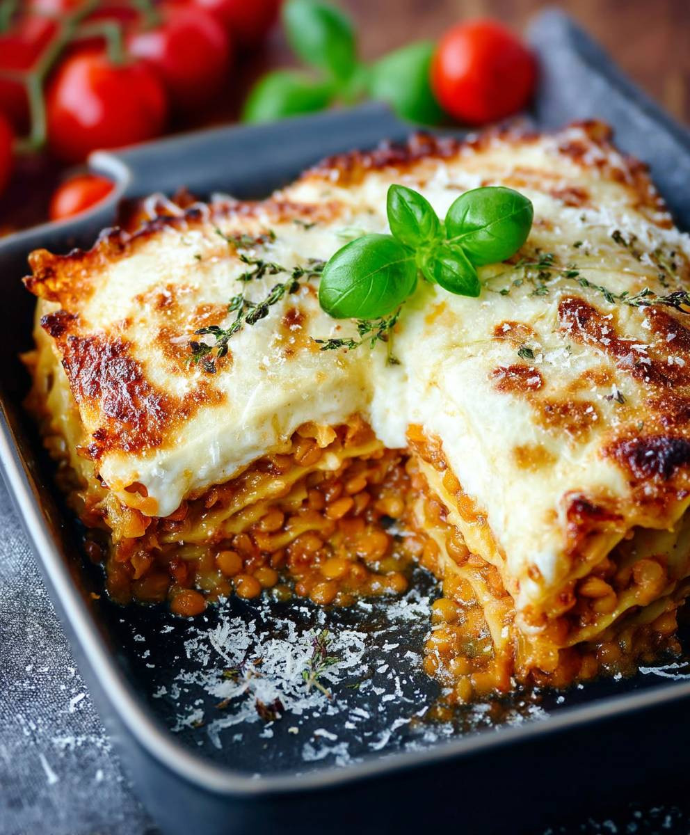 Rote Linsen Lasagne