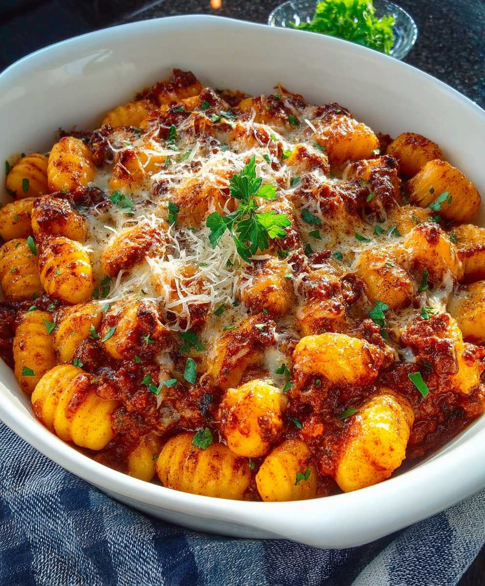 Bolognese Gratin Gnocchi schnell einfach