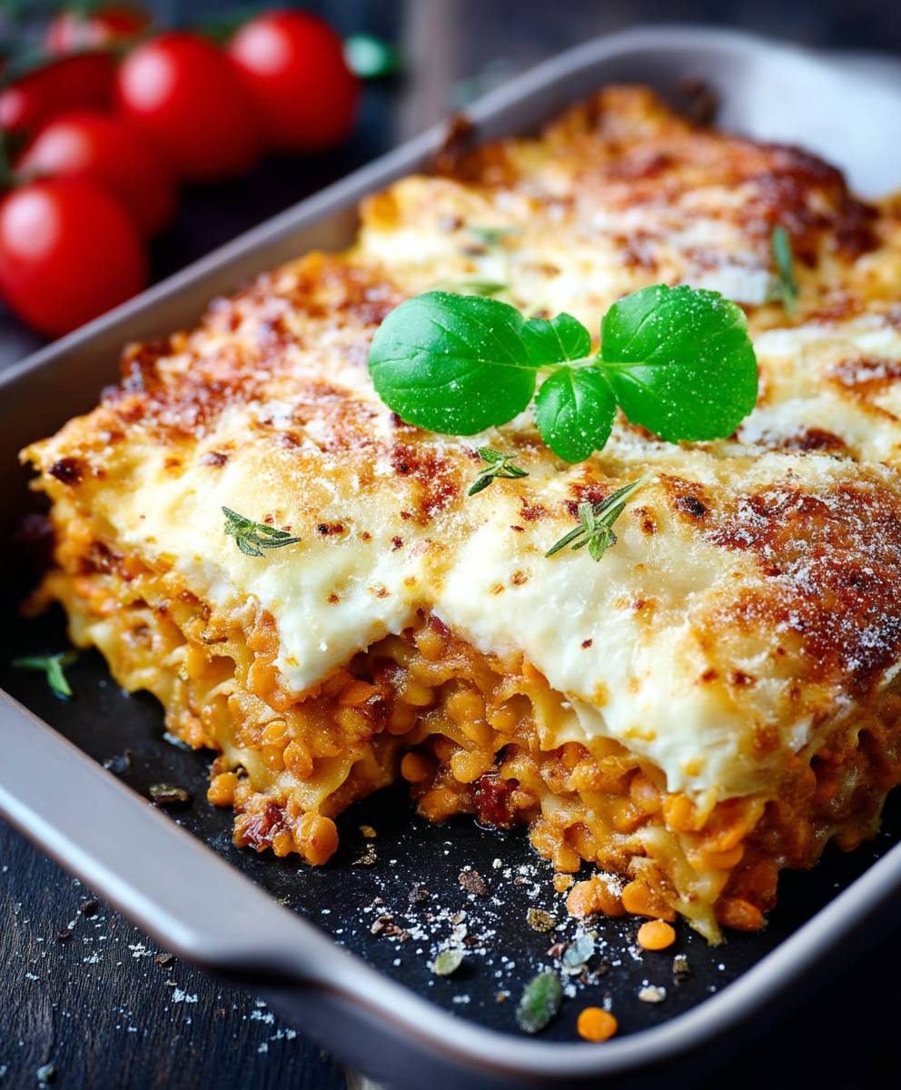 Rote Linsen Lasagne
