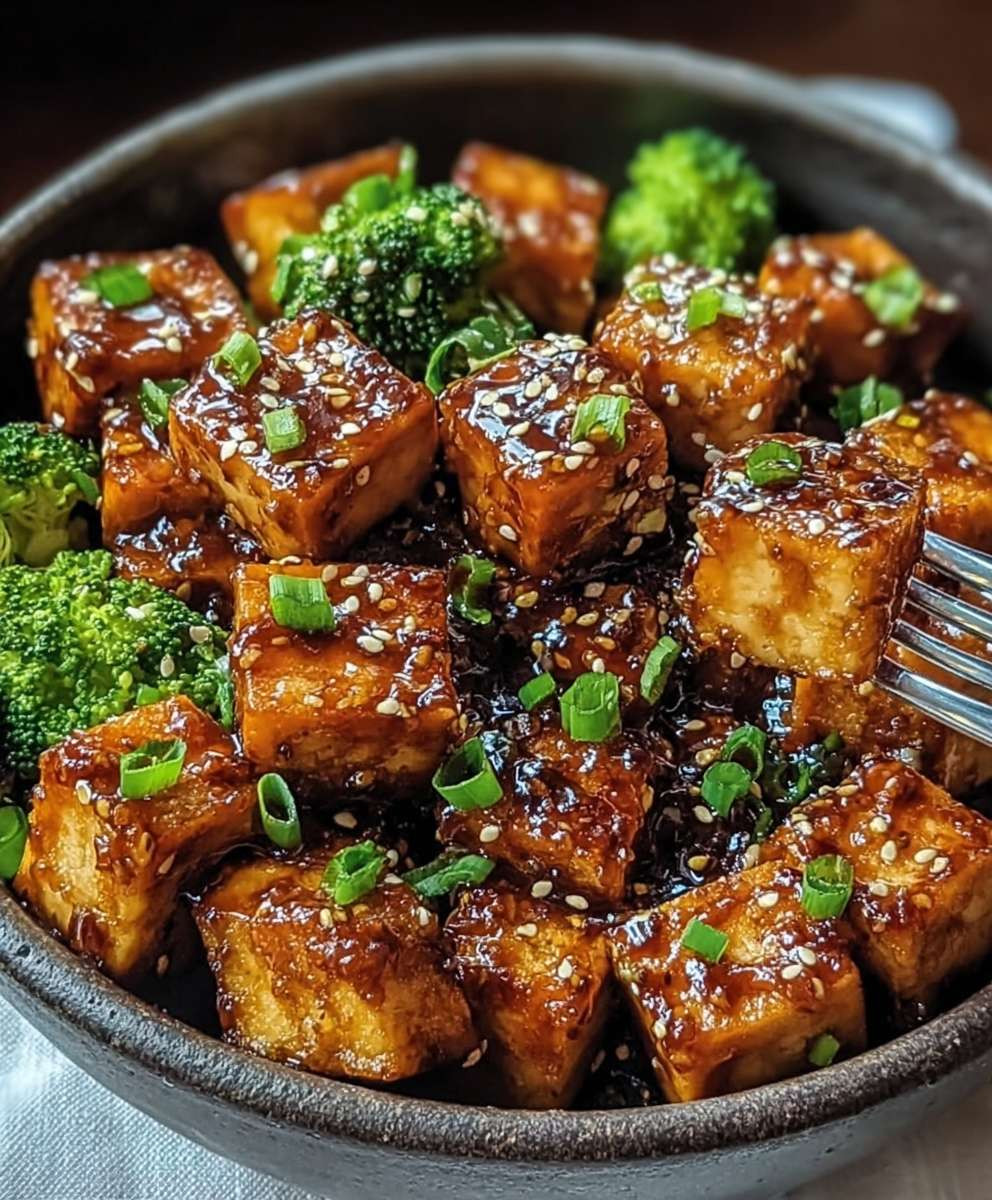 Knuspriger Honig Knoblauch Tofu