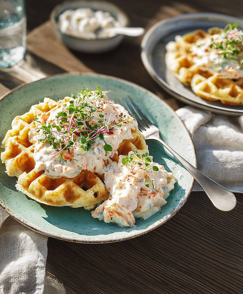 Reiswaffeln mit Paprikaquark