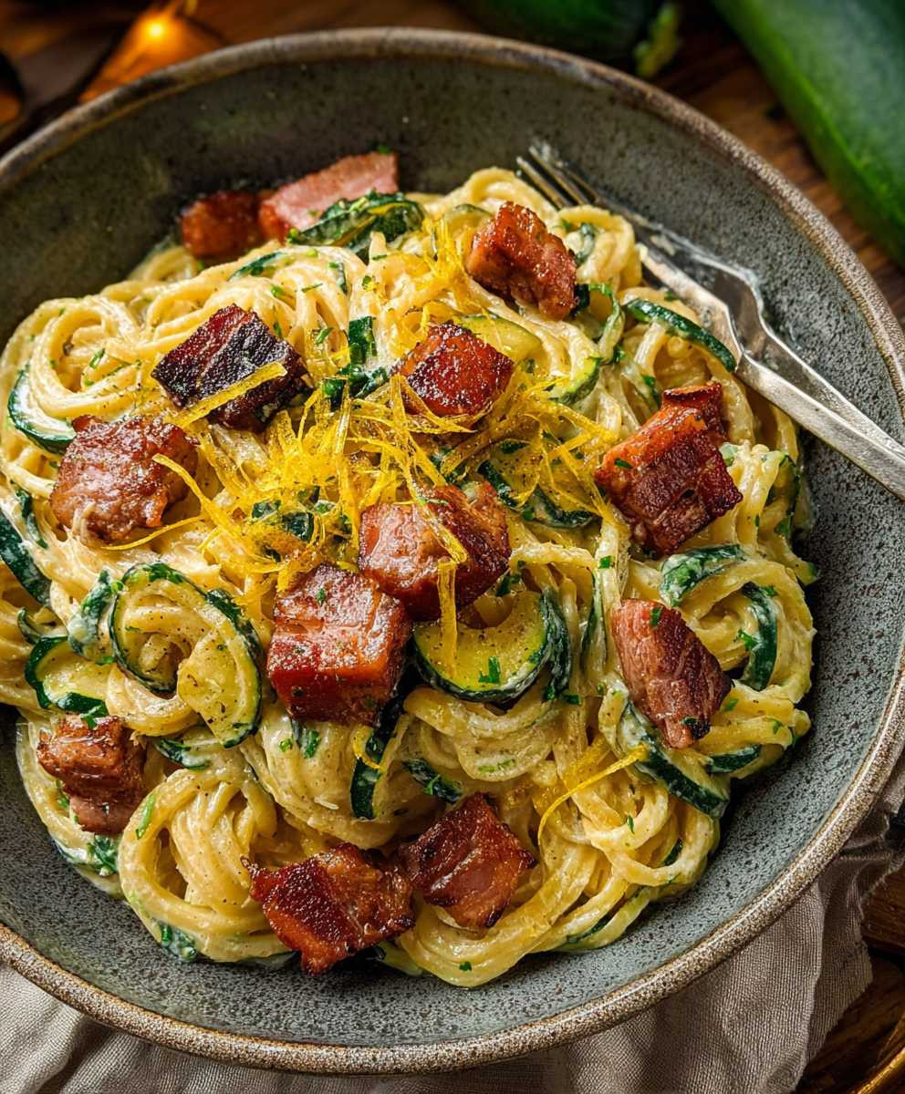 Zucchini Pancetta Pasta