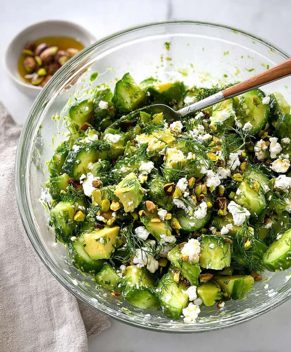 Smashed Gurkensalat mit Feta