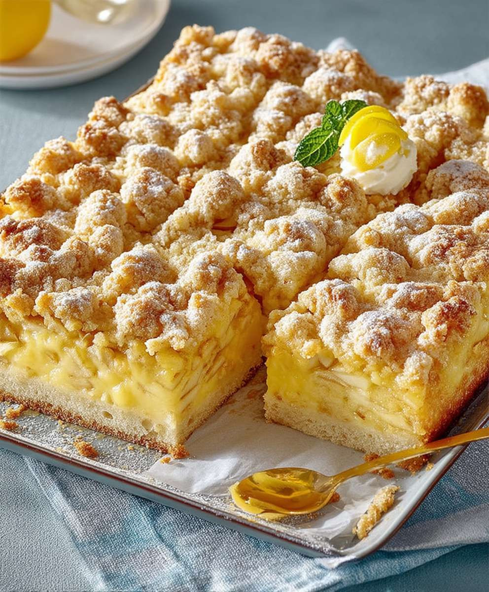 Apfelkuchen mit Pudding backen