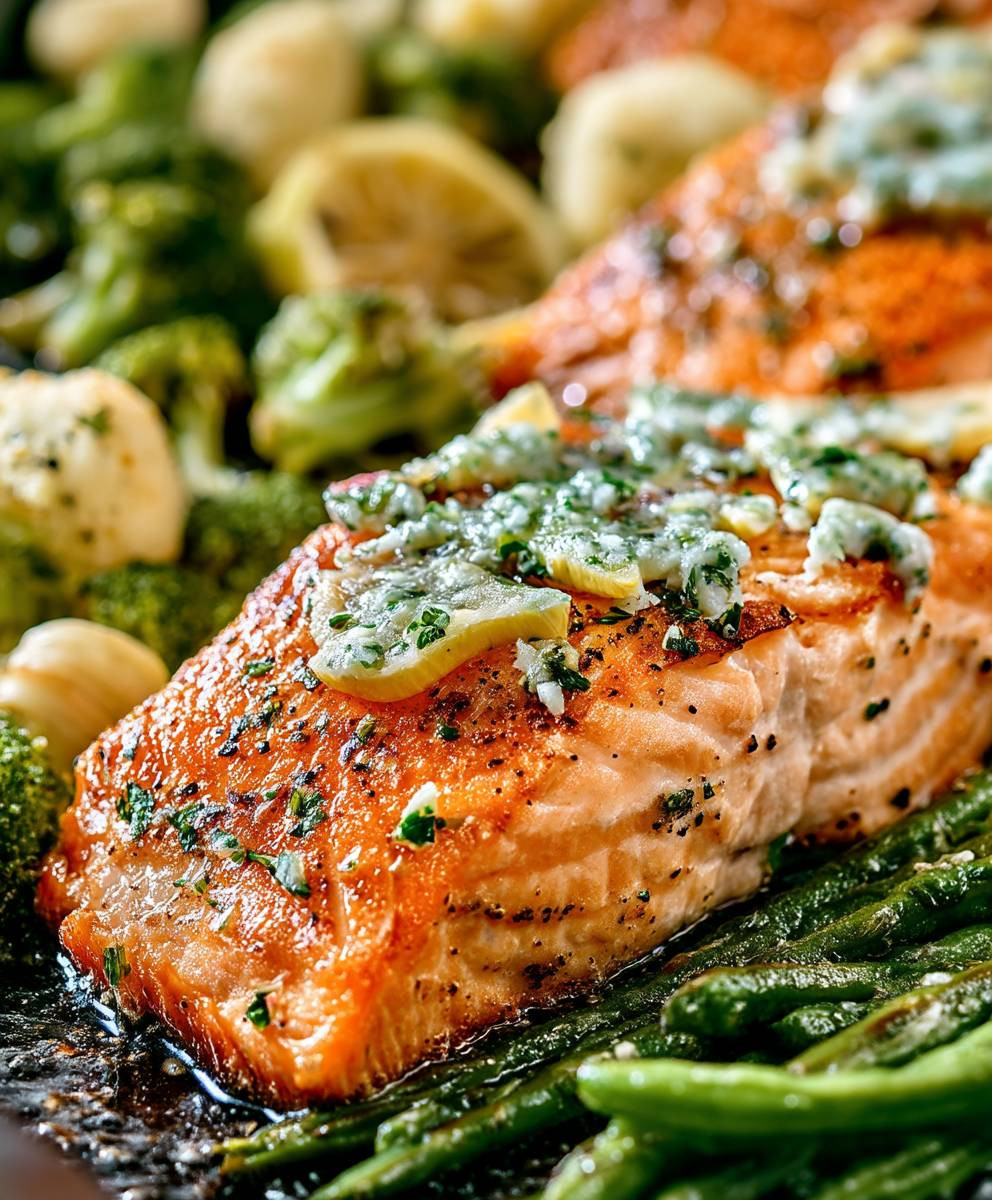 Knoblauchbutter Lachs backen