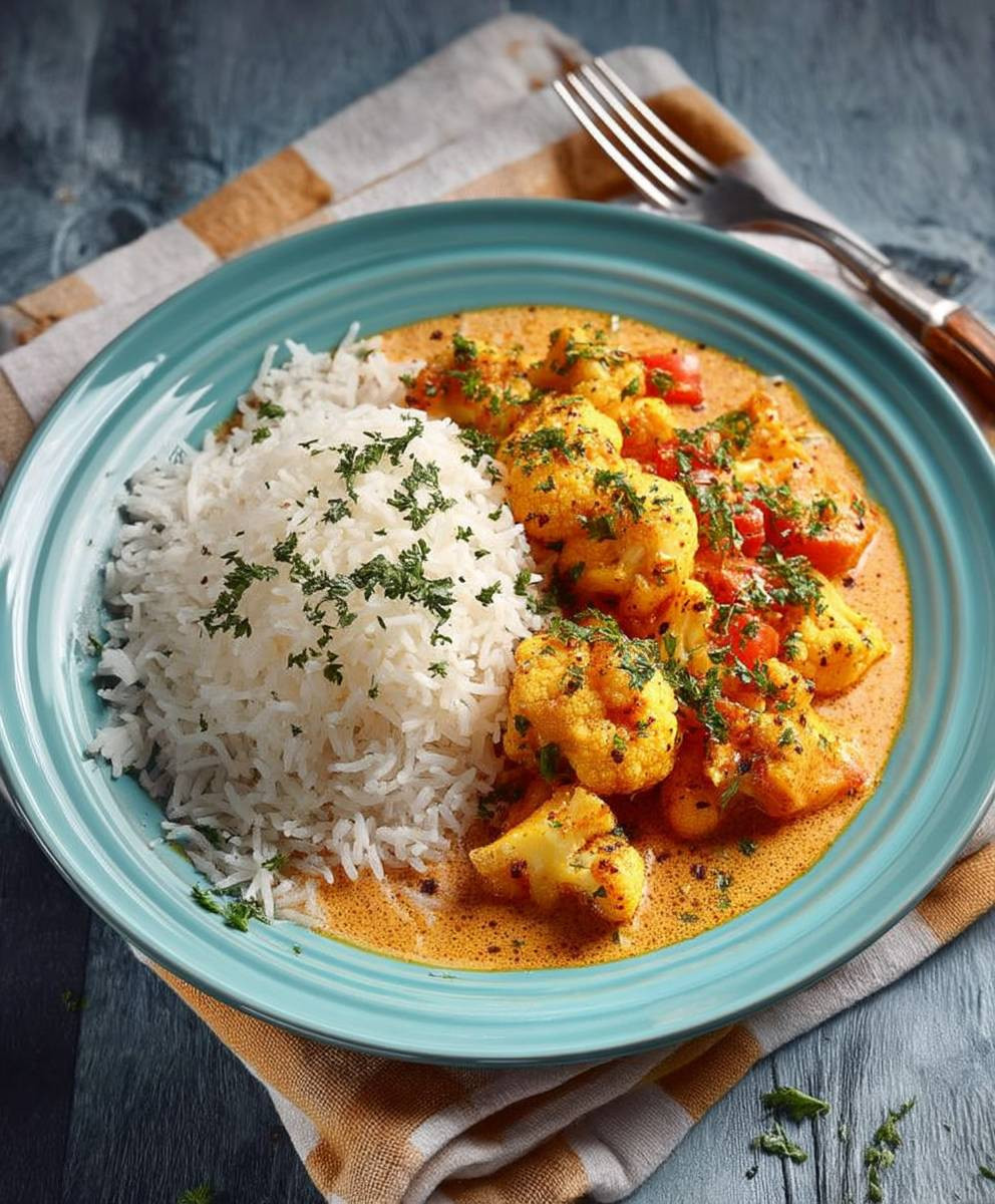Blumenkohl Curry mit Reis