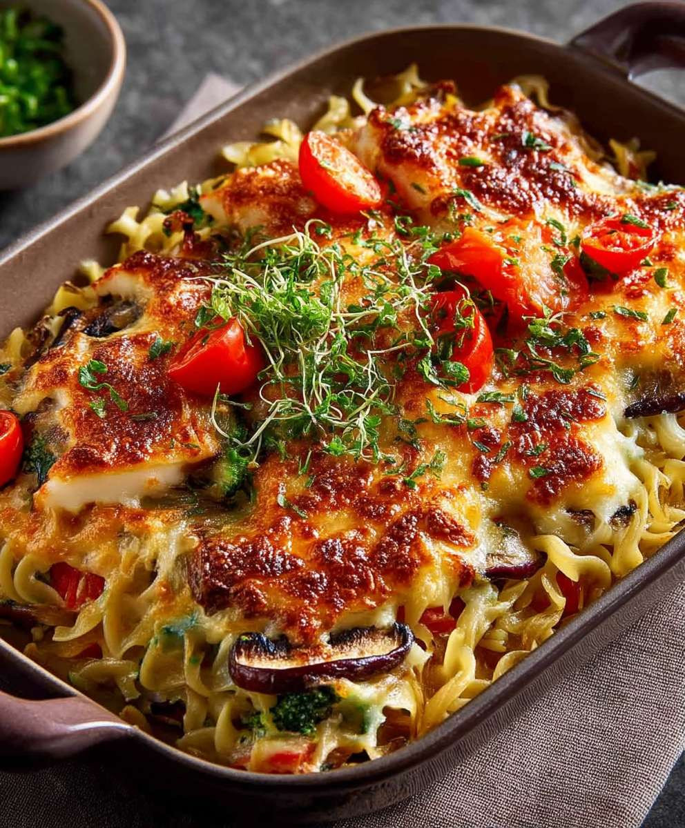 Vegetarischer Nudelauflauf