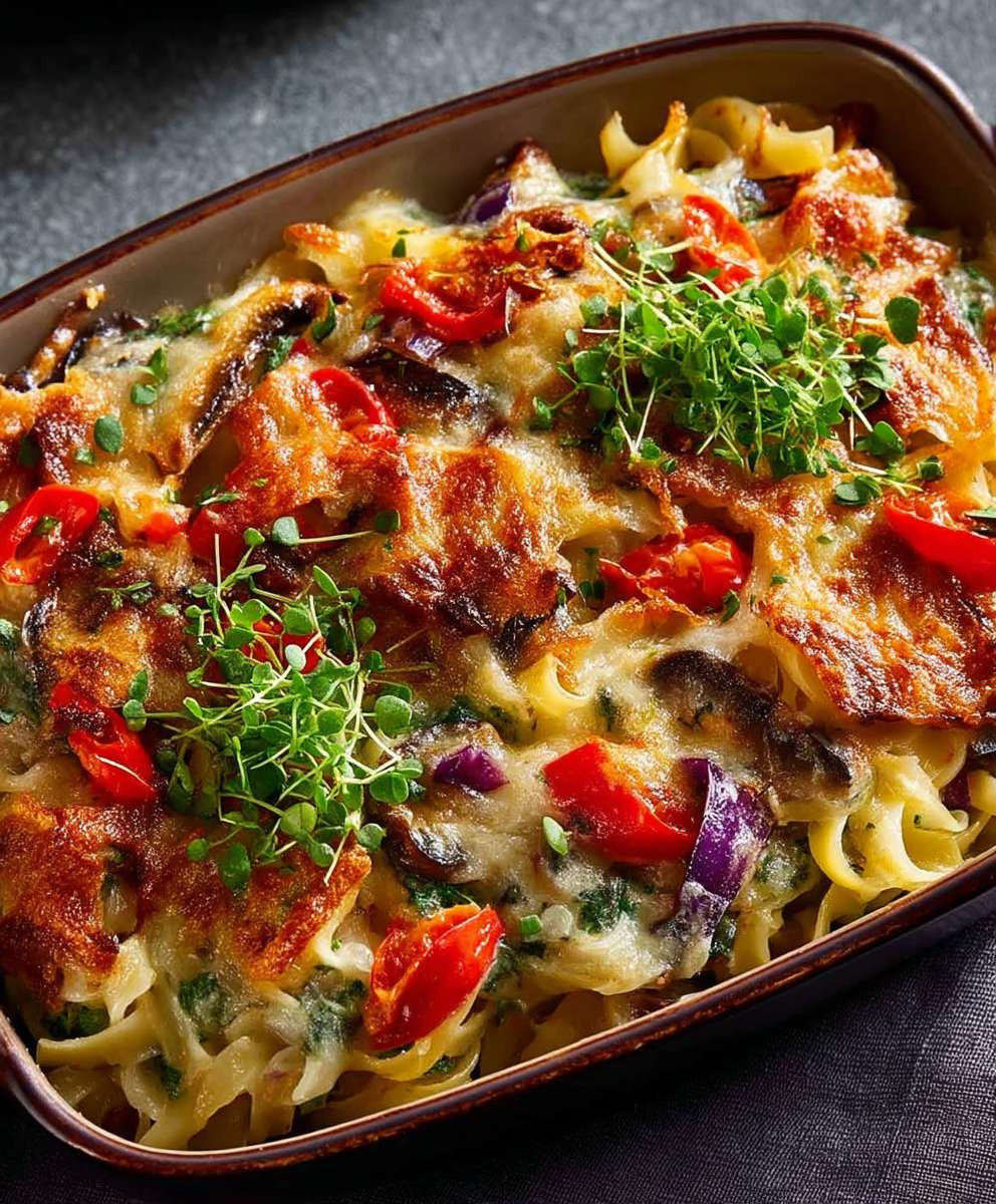 Vegetarischer Nudelauflauf