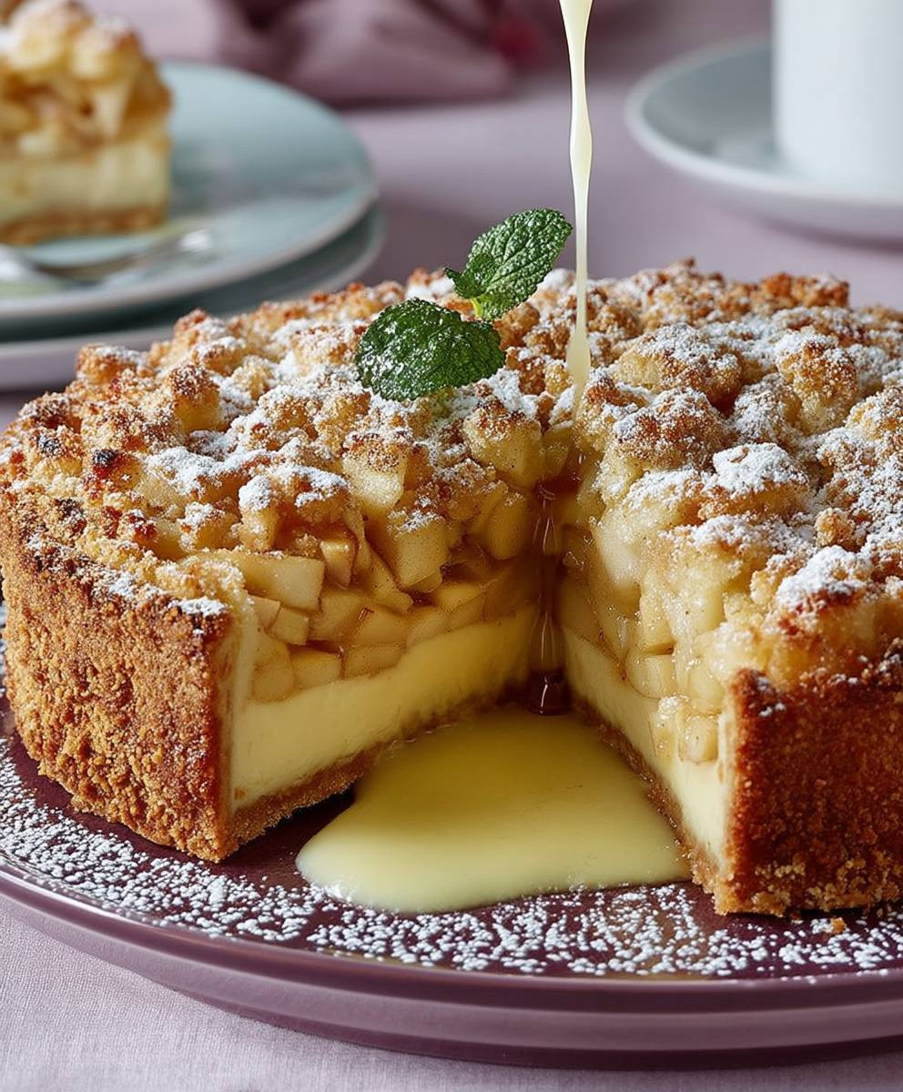 Apfelkuchen Vanillepudding saftig einfach