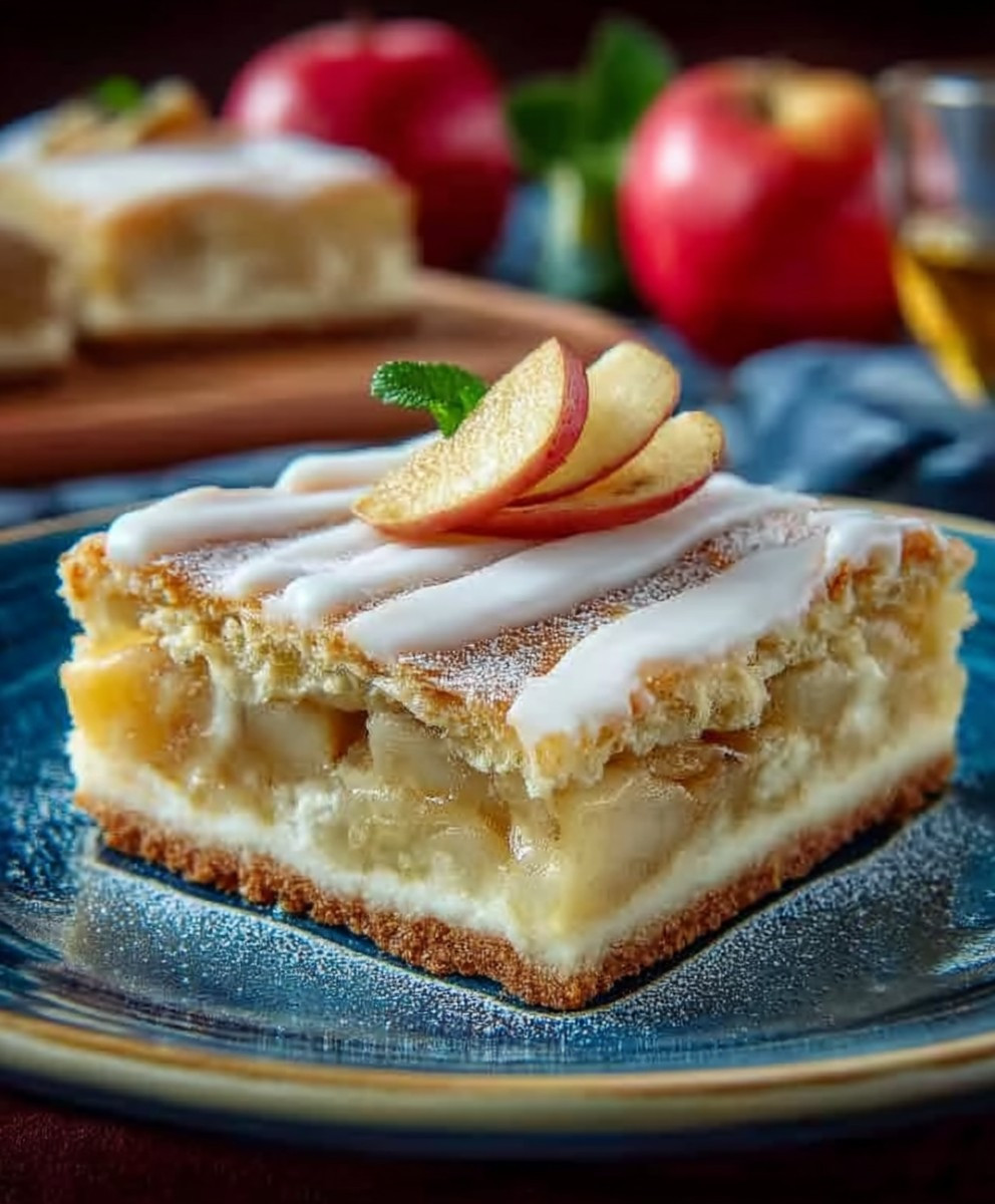 Gedeckter Apfelkuchen Blech Zuckerguss
