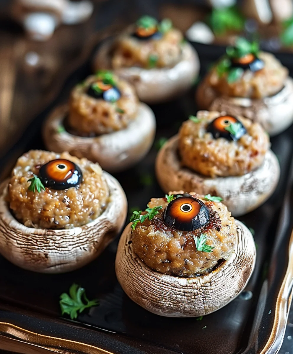 Gefüllte Pilzaugen – Gruseliger Halloween Snack!