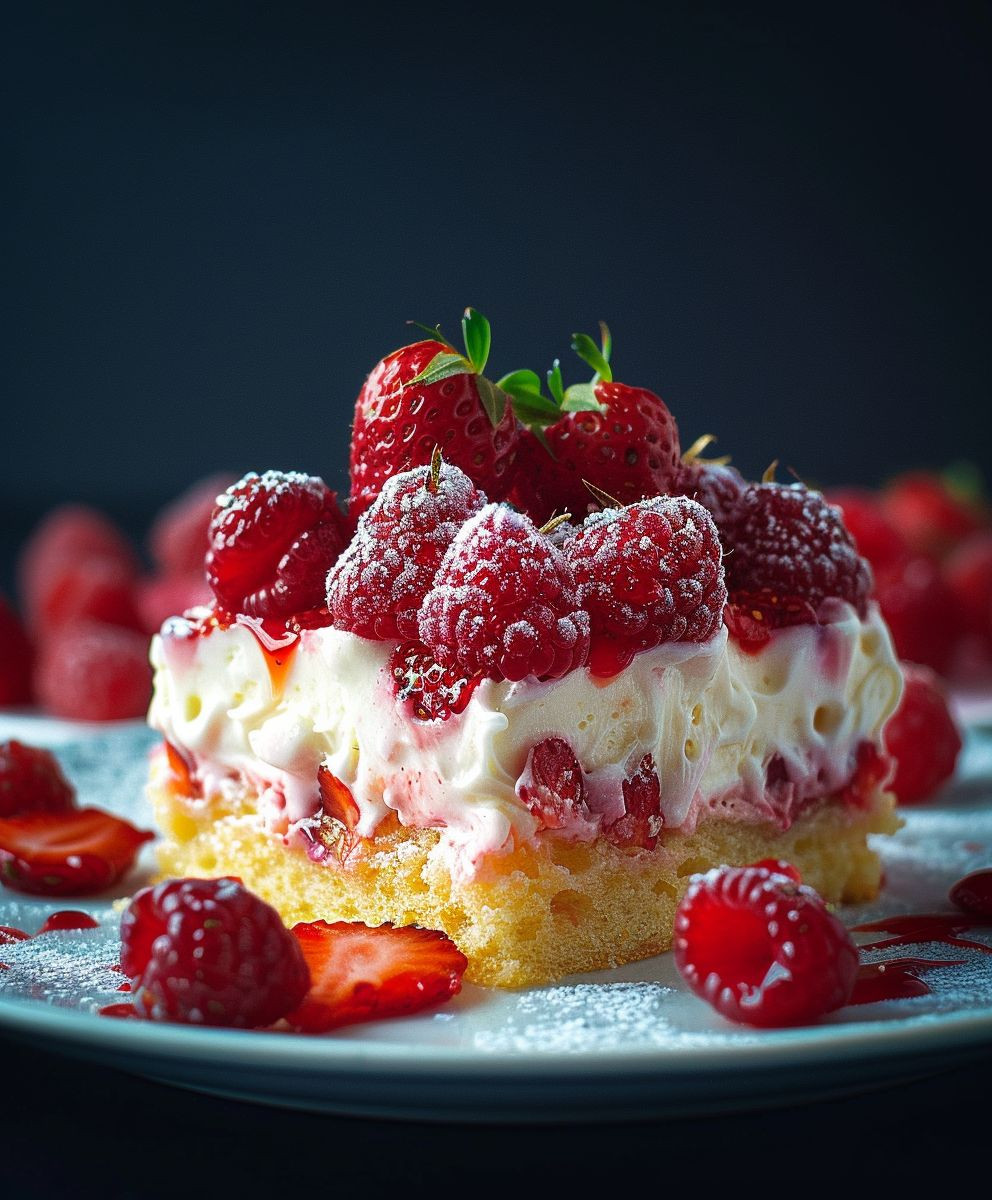 Fantakuchen Erdbeeren Schmandcreme