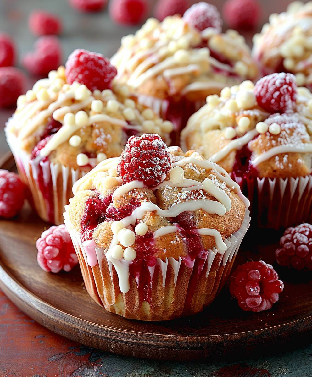 Weiße Schokolade Himbeer Muffins