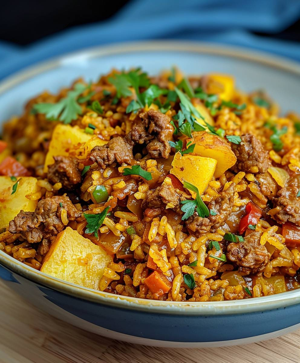 Curryreis mit Hackfleisch