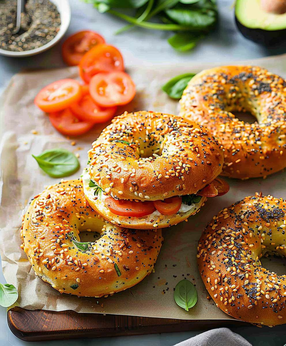 Protein Bagel Abendessen