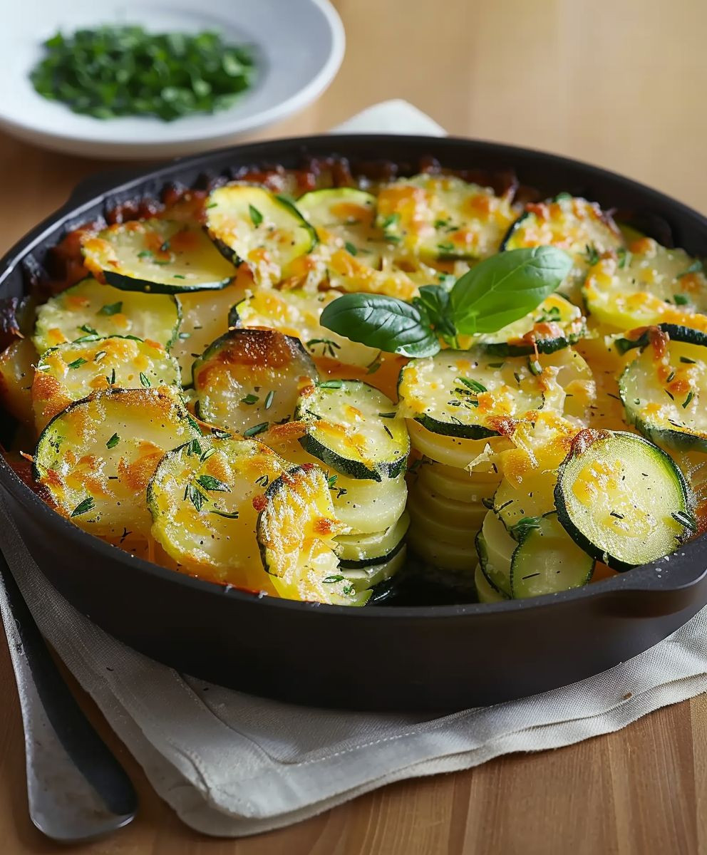 Vegetarischer Kartoffel Zucchini Auflauf