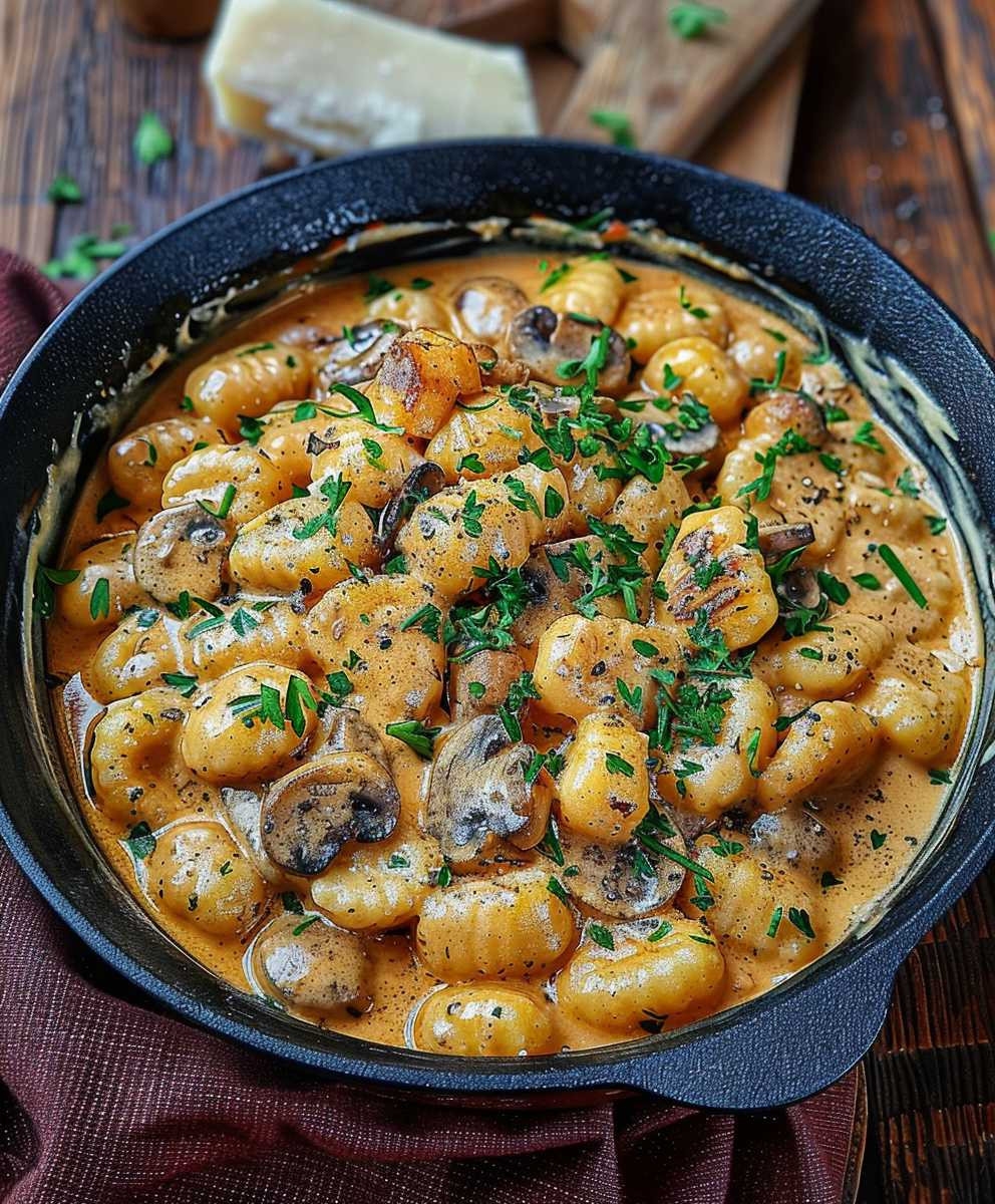 Cremige Gnocchi Pilz Pfanne