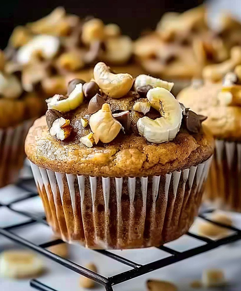 Gesunde Erdnussbutter Bananen Muffins