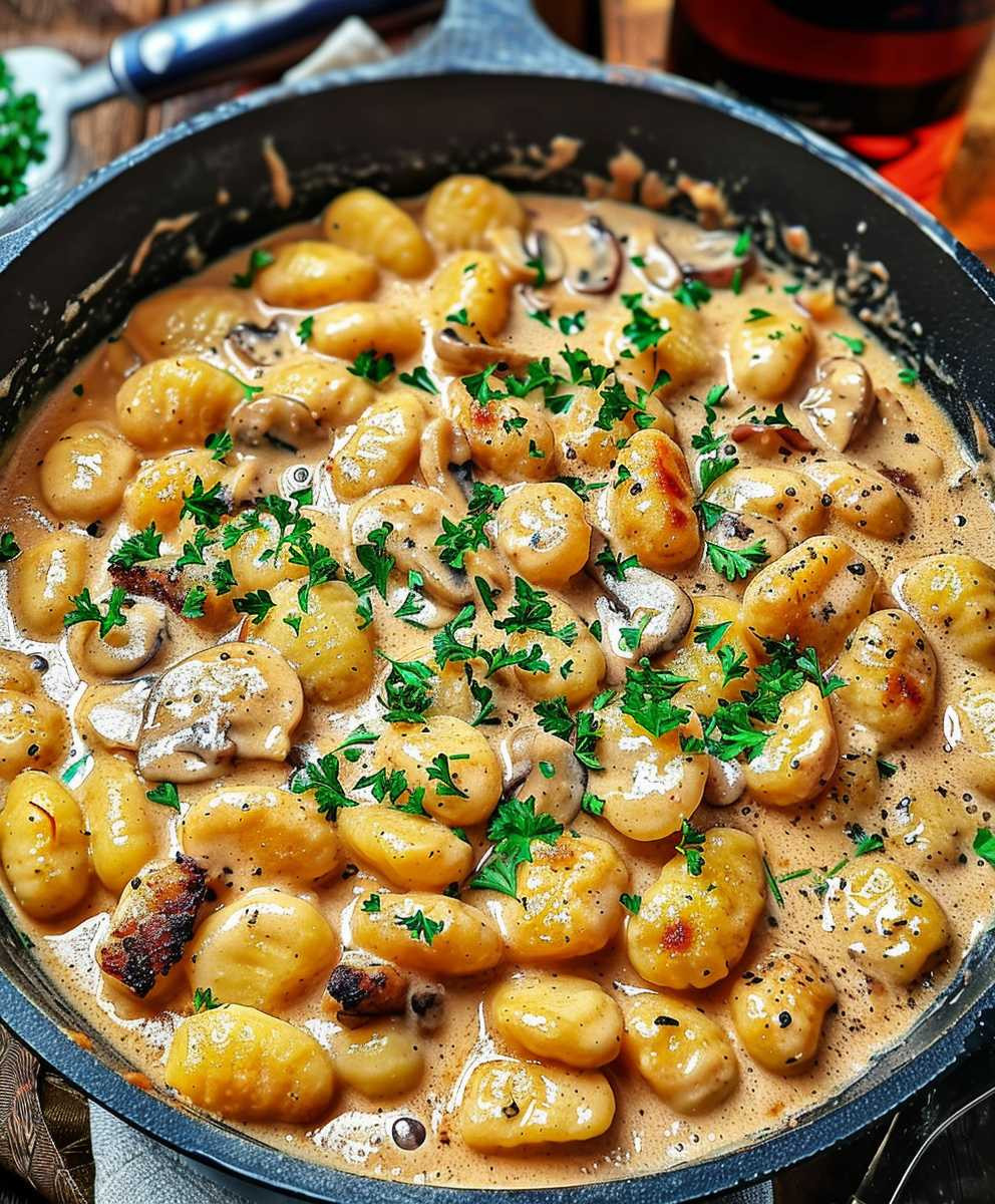 Cremige Gnocchi Pilz Pfanne