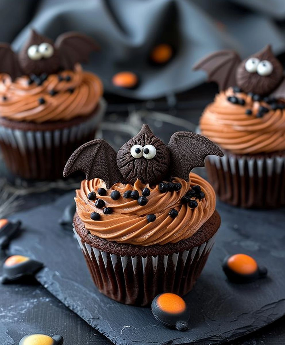 Halloween Fledermaus Cupcakes