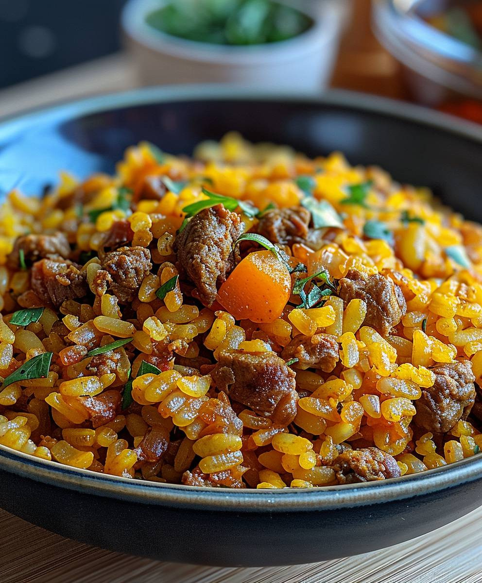 Curryreis mit Hackfleisch