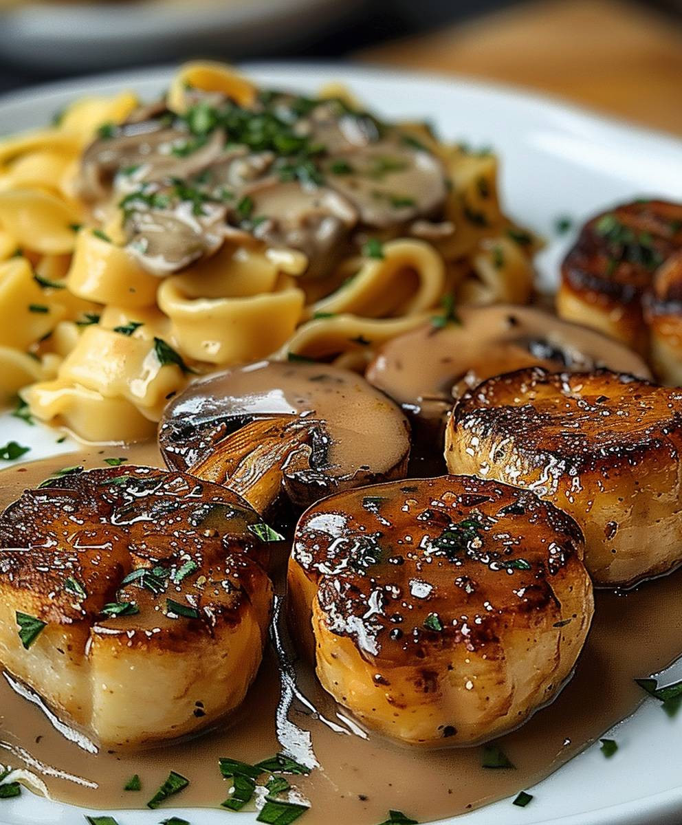 Medaillons Champignon Rahmsoße Spätzle