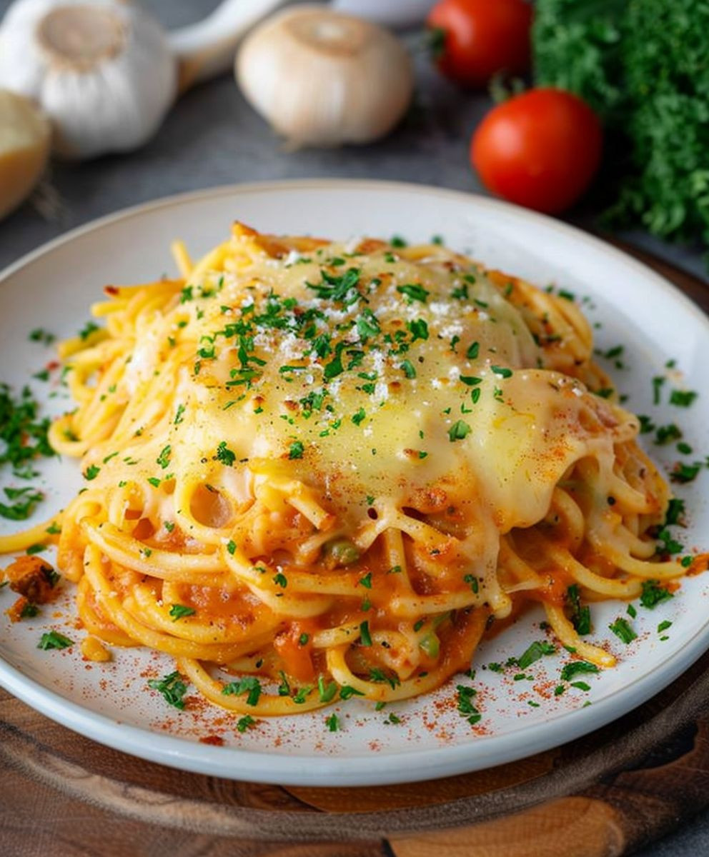 Spaghetti Auflauf vegetarisch