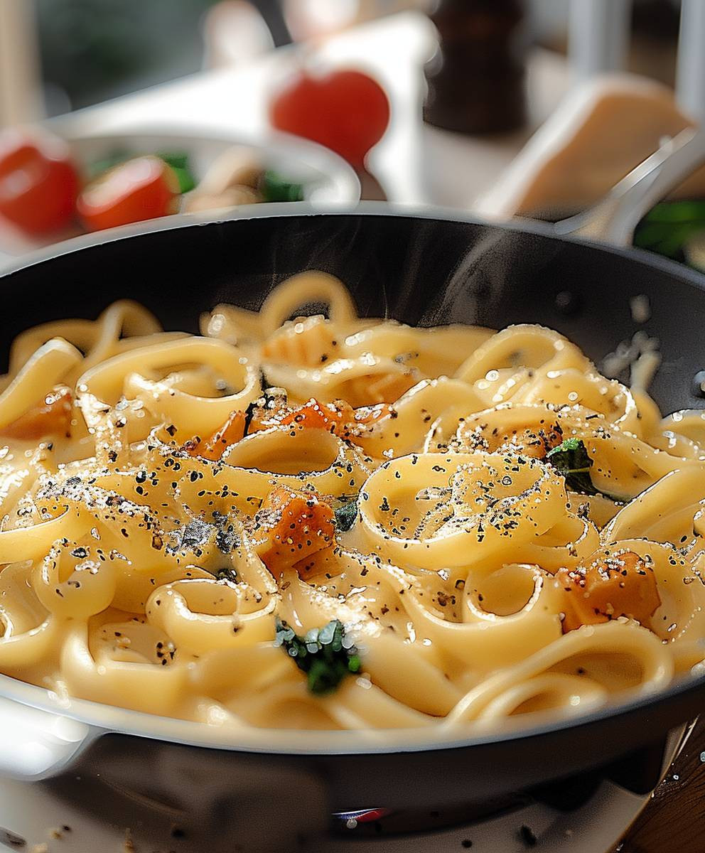 Knoblauch Käse Pasta