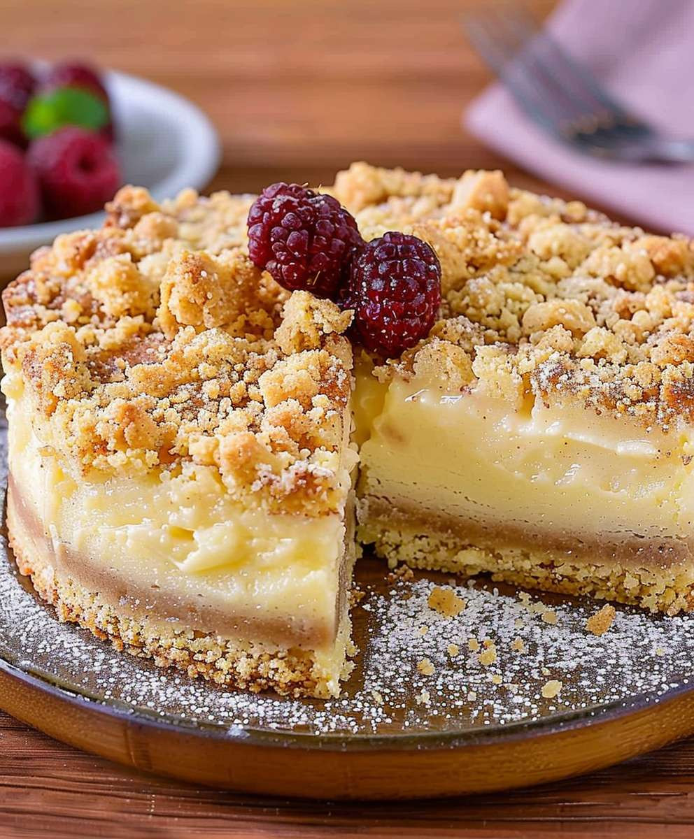Streuselkuchen Pudding backen