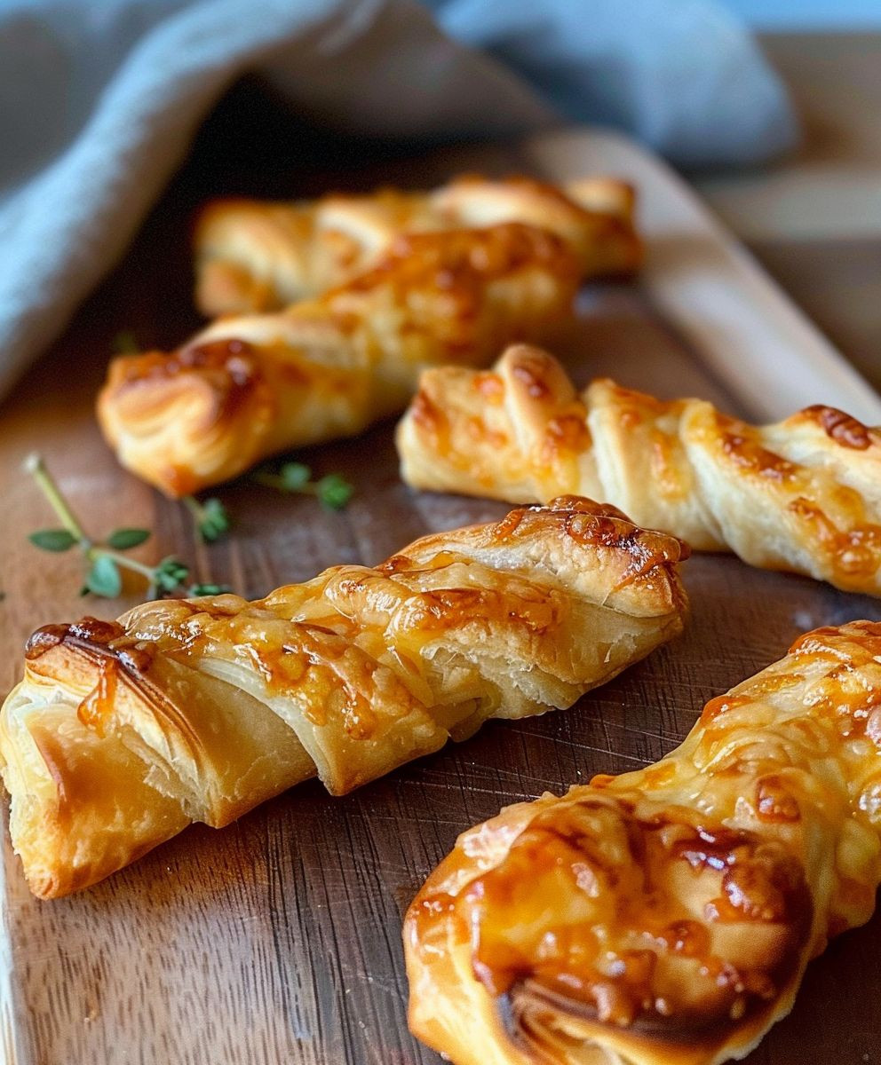 Blätterteigstangen mit Käse