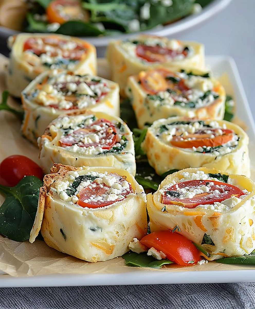 Feta Röllchen Tomaten Spinat