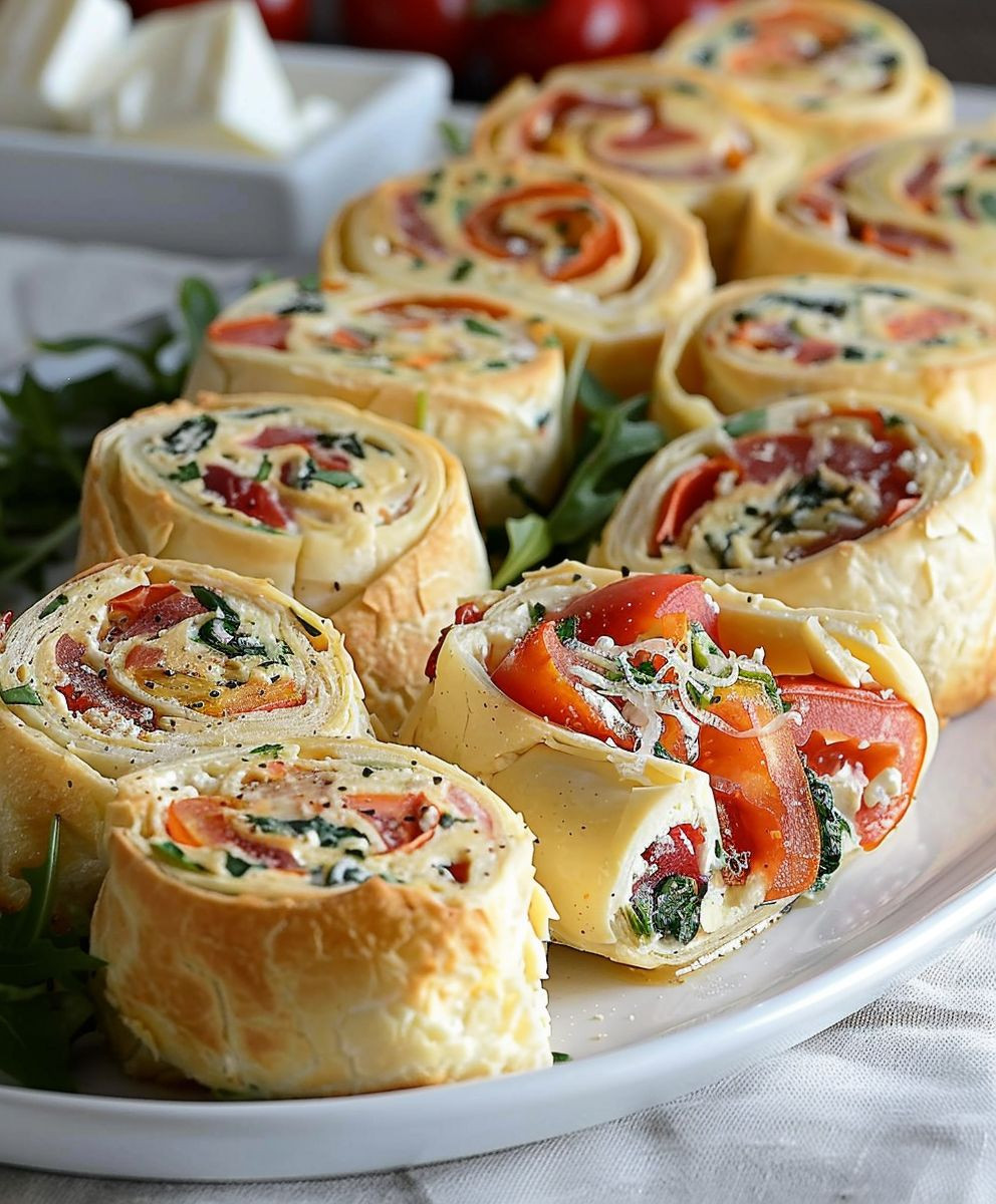 Feta Röllchen Tomaten Spinat