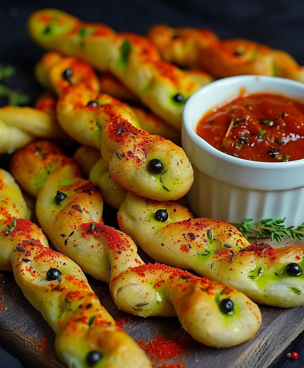 Schlangen Brotstangen Halloween