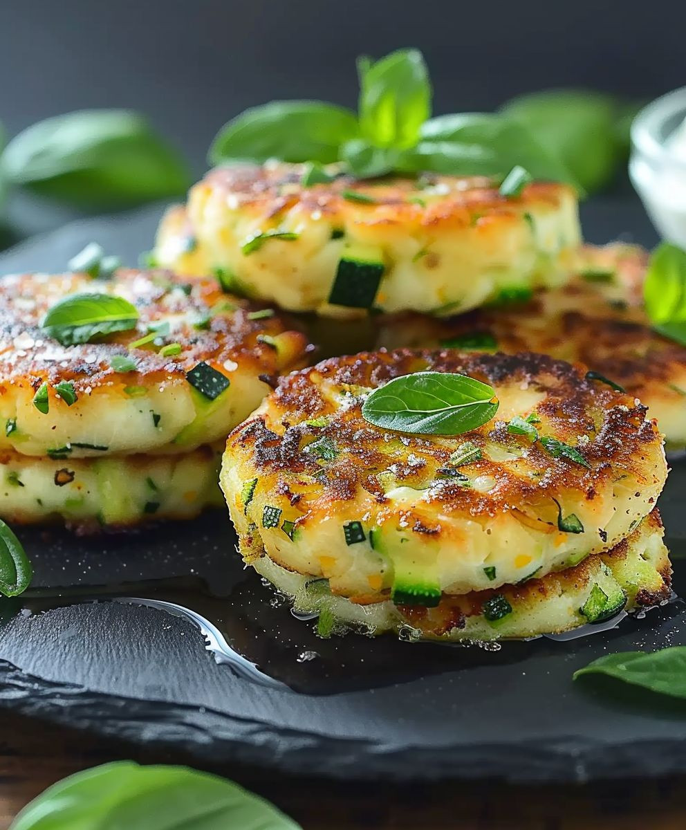 Zucchini Puffer vegetarisch lecker